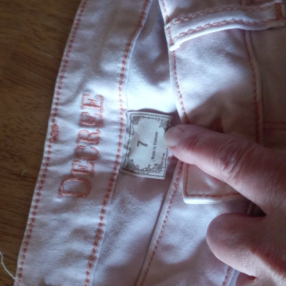 Decree jeans, pale pink , size 7 excellent  condition